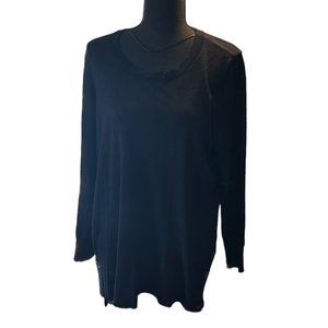Lane Bryant Womens Sweatshirt Pullover Long Sleeve Knit Solid Navy Blue 14/16